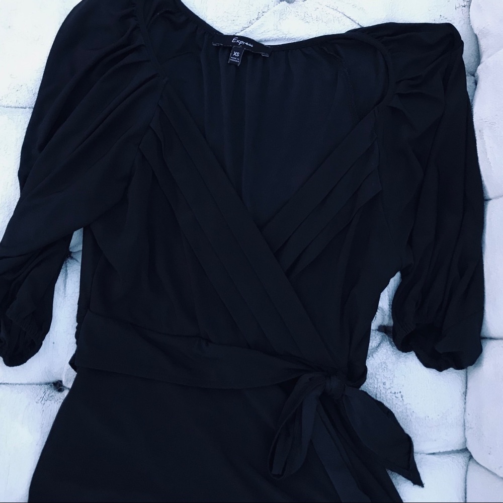 Express Black Wrap Style Top Size XS NWOT